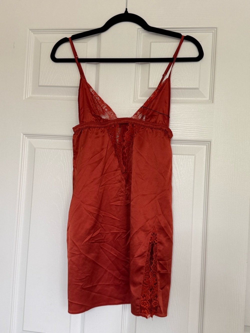 Coco de Mer Silk Lace Chemise Red Slip Dress Size S NWT